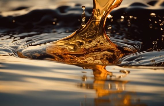 Oil pollution in water, created with Generative AI technology Oil pollution in water, created with Generative AI technology